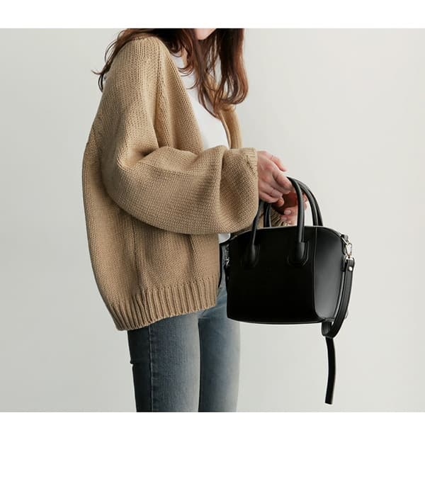 レディースカーディガン ざっくり編みショート丈ニットカーディガン