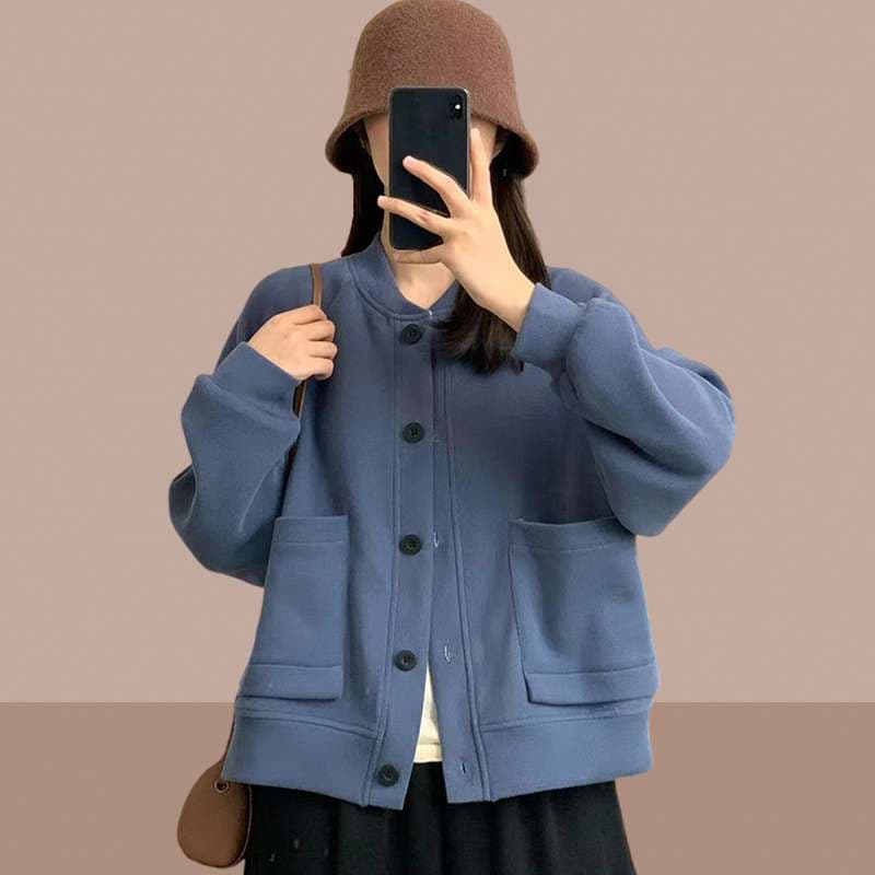 レディースカーディガン ゆったりカジュアル ショート丈カーディガン
