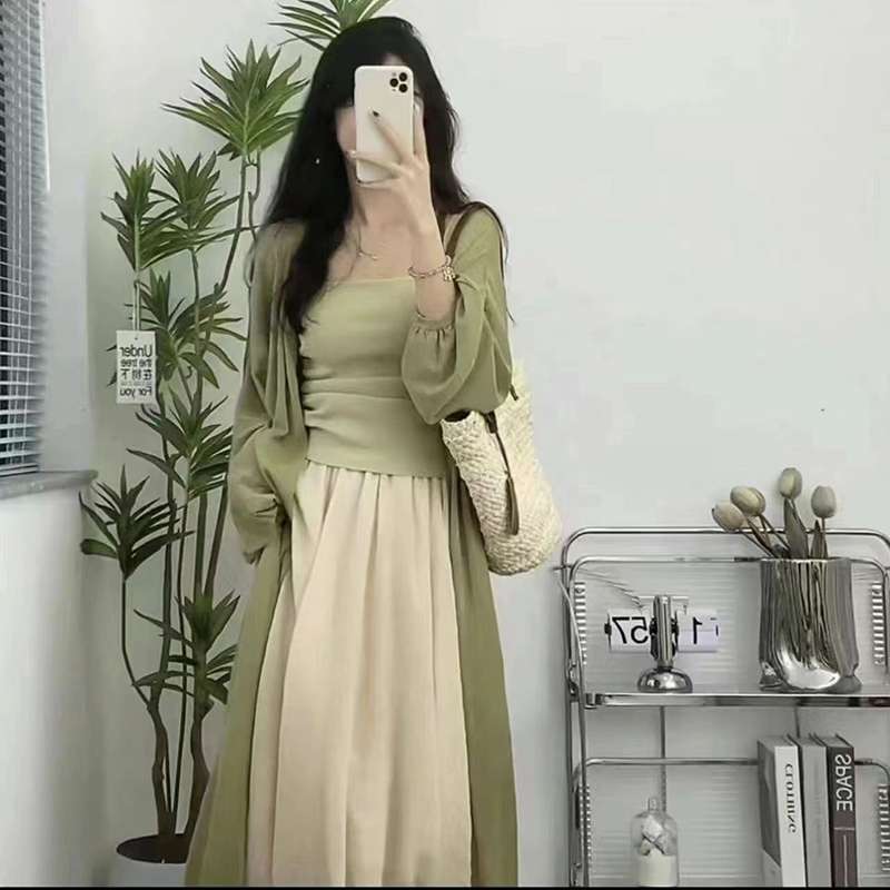 レディースカーディガン シフォン素材 ふんわり優美 カーディガン　ロング丈カーディガン